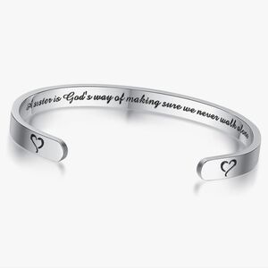 Silver Heart Engraved Bracelet